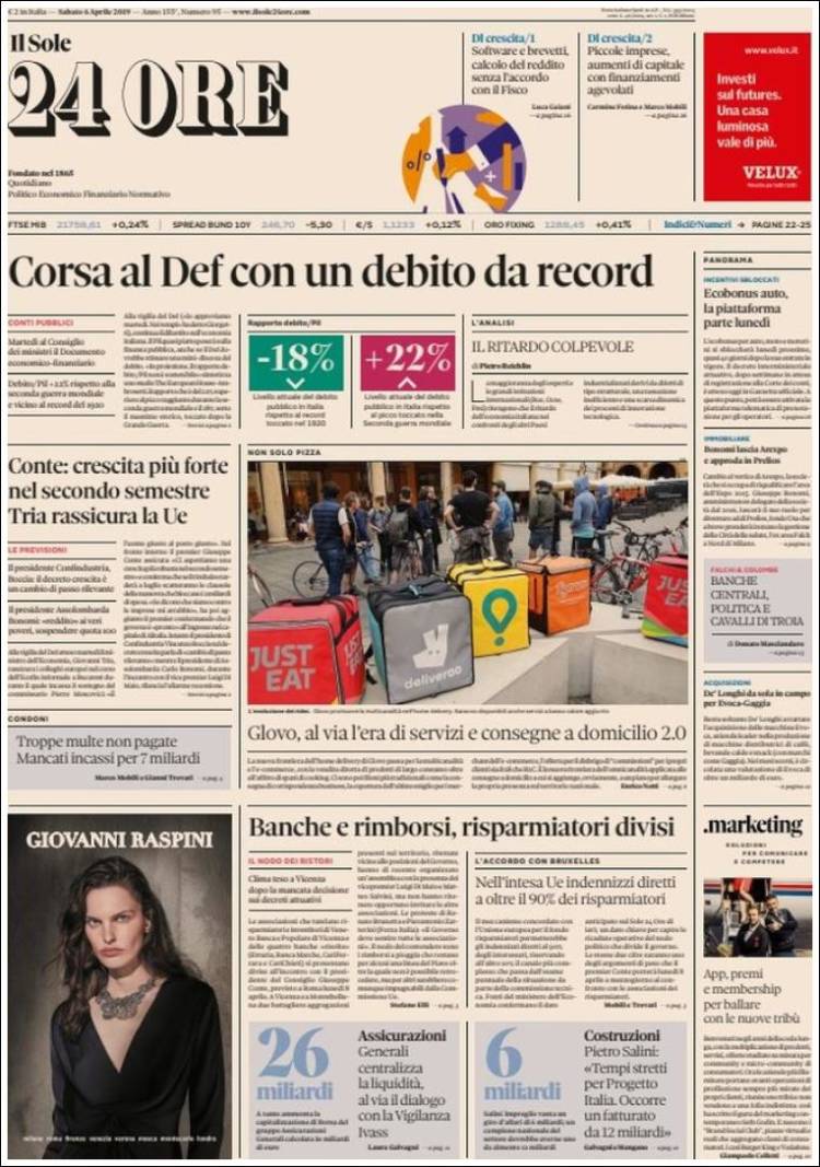 Portada de Il Sole 24 ORE (Italia)