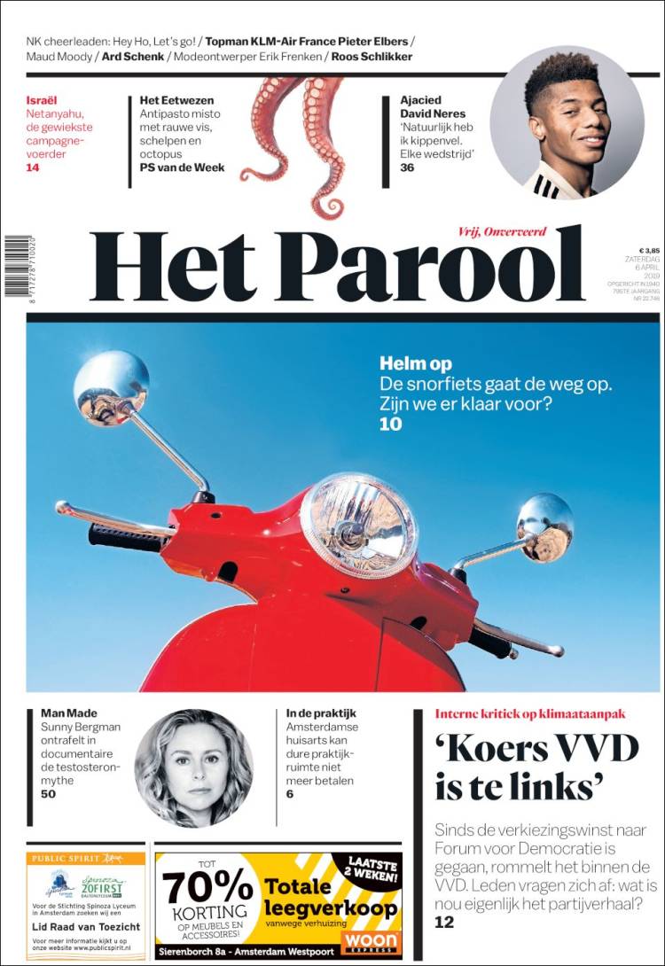 Portada de Het Parool (Pa&iacute;ses Bajos)