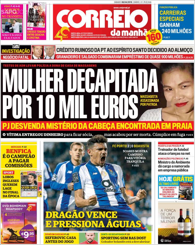 Portada de Correio da Manhã (Portugal)