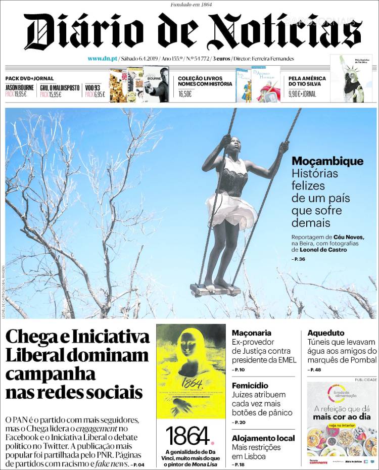 Portada de Diário de Noticias (Portugal)