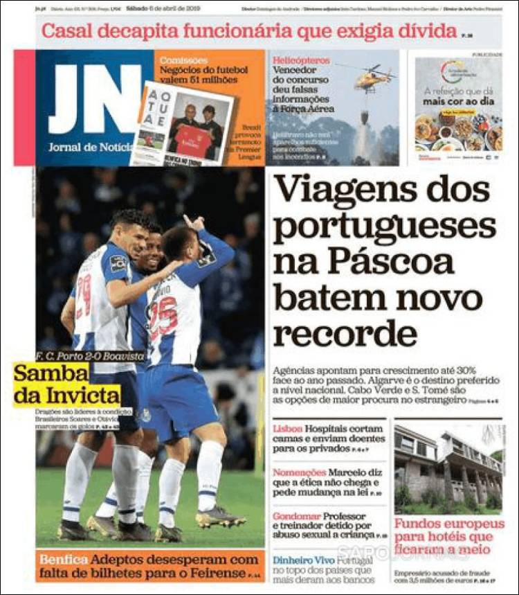 Portada de Jornal de Notícias (Portugal)