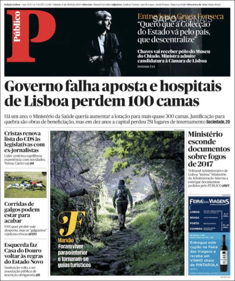 Portada de Público (Portugal)