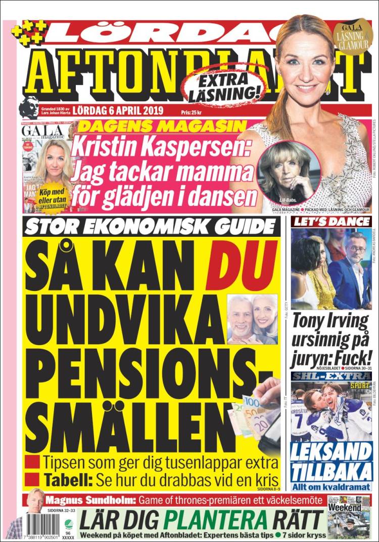 Portada de Aftonbladet (Suecia)