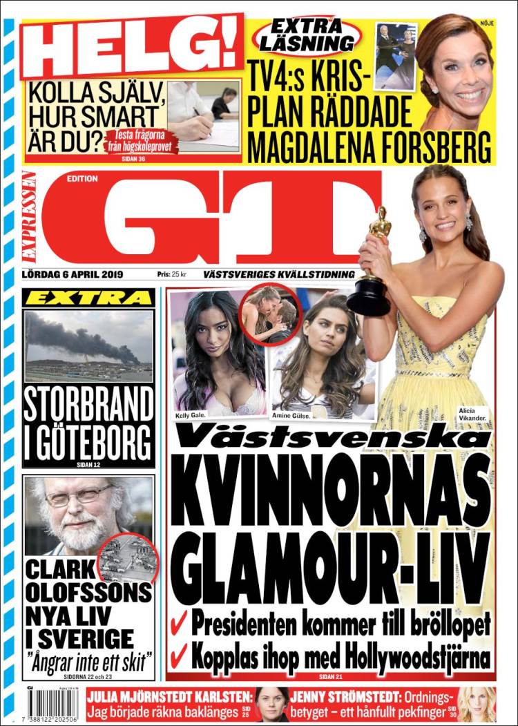Portada de Göteborgstidningen (Suecia)