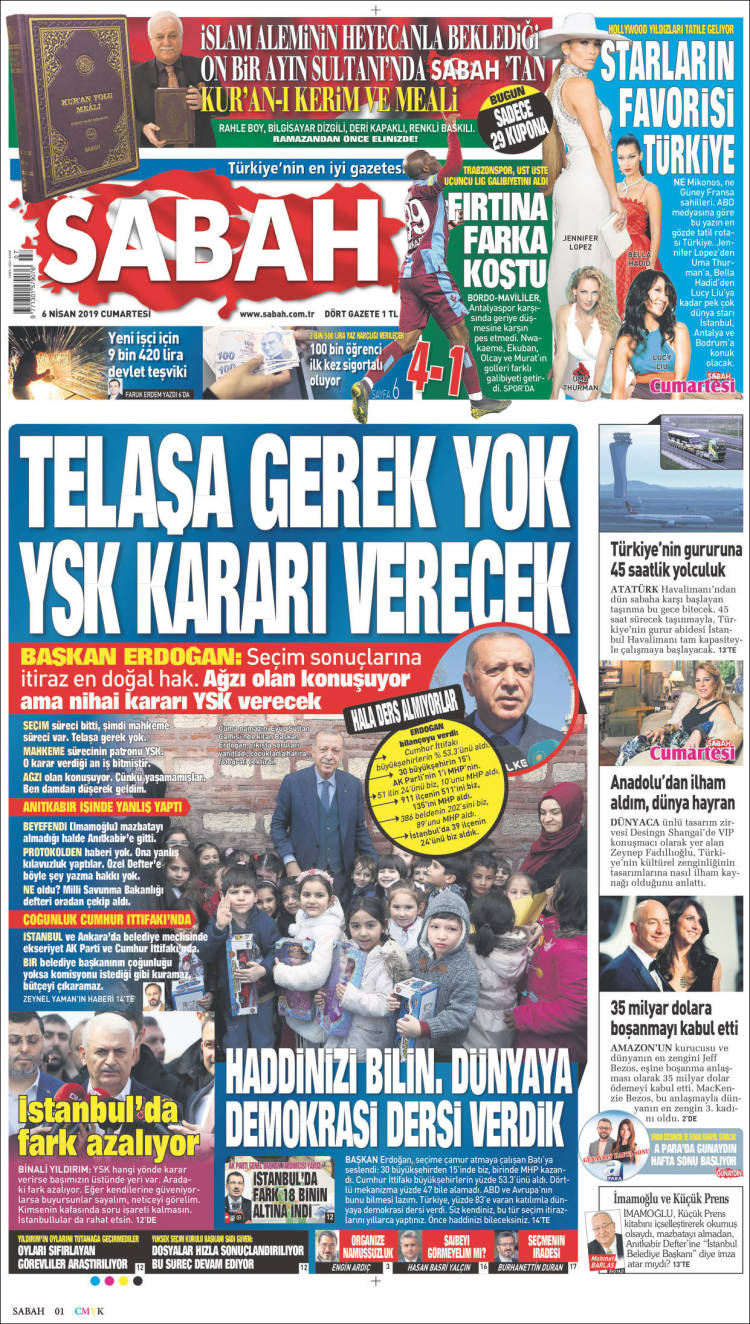 Portada de Sabah (Turqu&iacute;a)