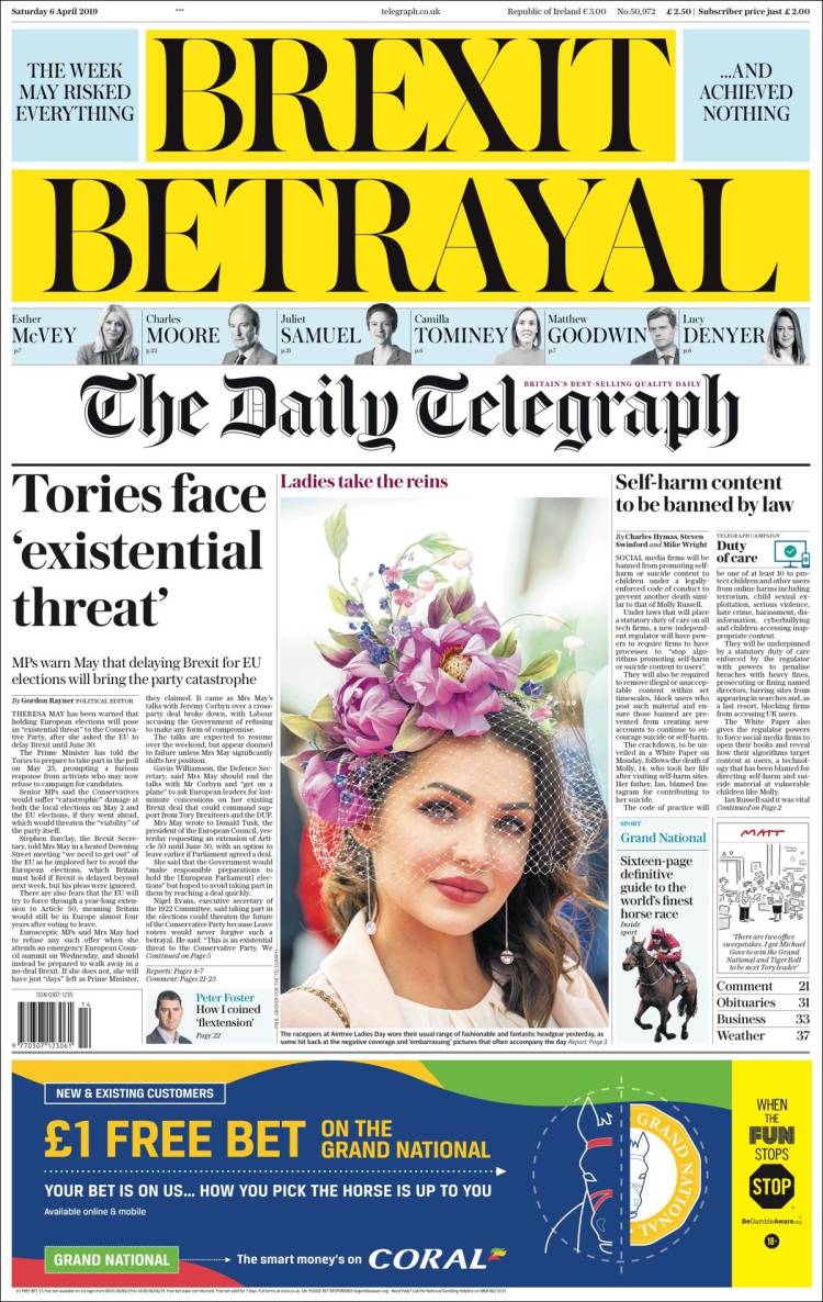 Portada de Daily Telegraph (United Kingdom)