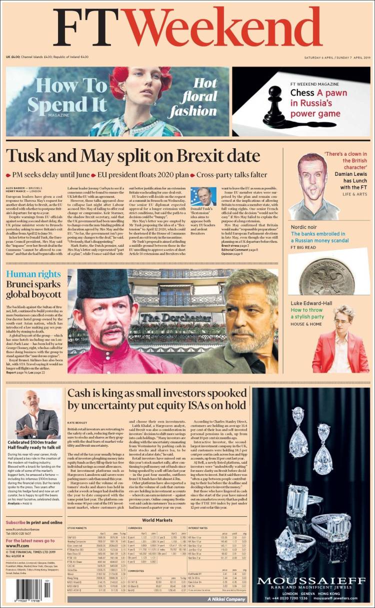 Portada de Financial Times (Reino Unido)