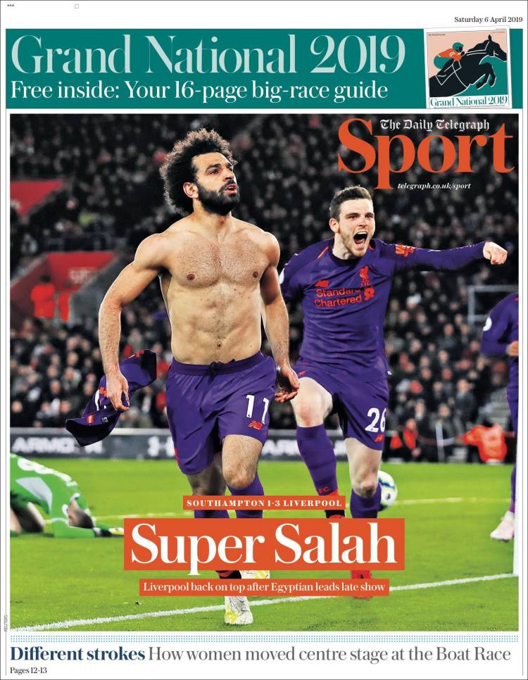 Portada de Telegraph Sport (Reino Unido)