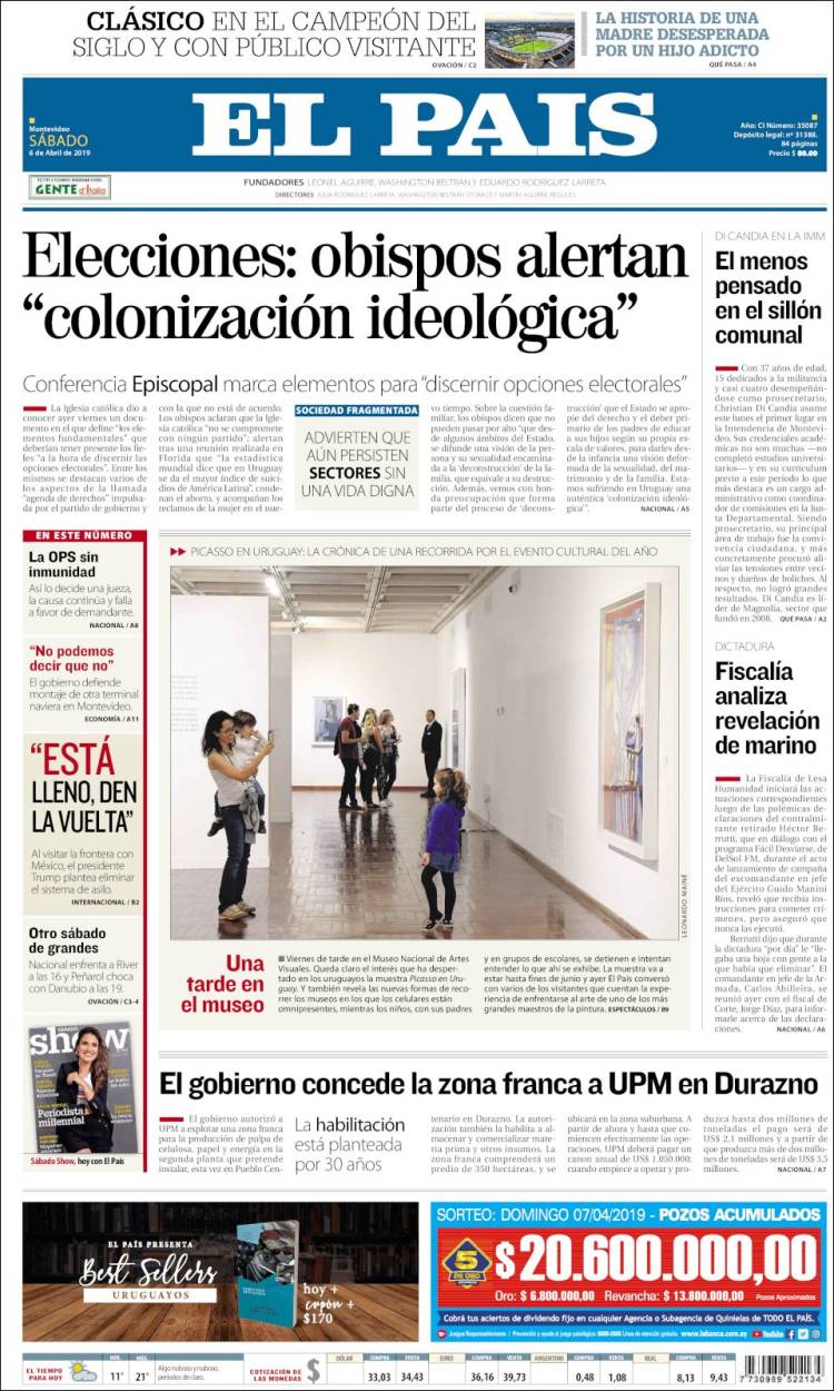 Portada de El País (Uruguay)