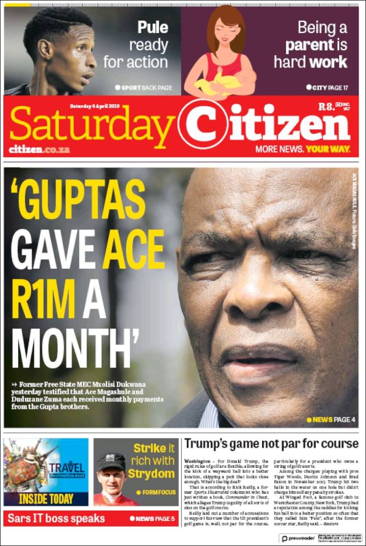 Portada de The Citizen (Sud&aacute;frica)