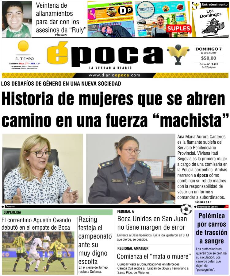 Portada de Diario Época (Argentina)