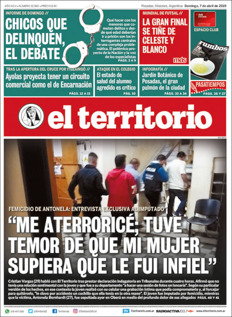 Portada de El Territorio (Argentina)