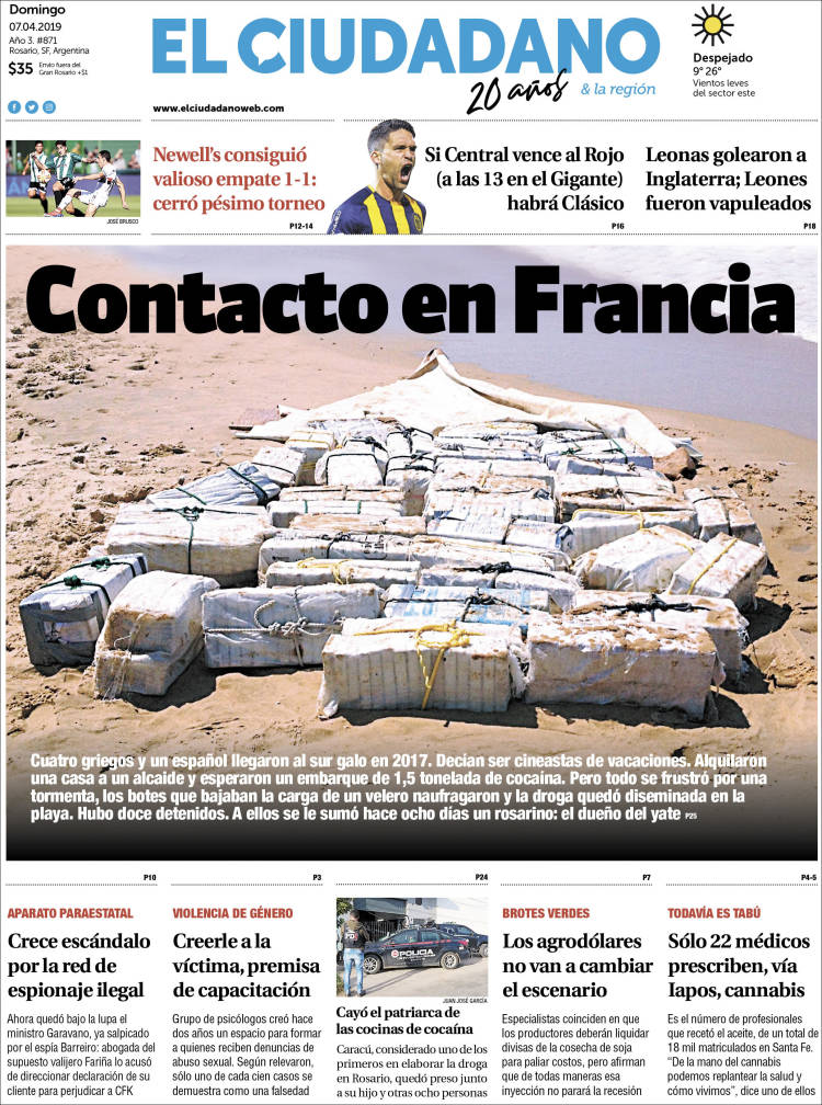 Portada de Diario El Ciudadano (Argentina)