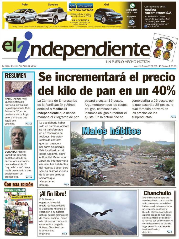 Portada de El Independiente (Argentina)