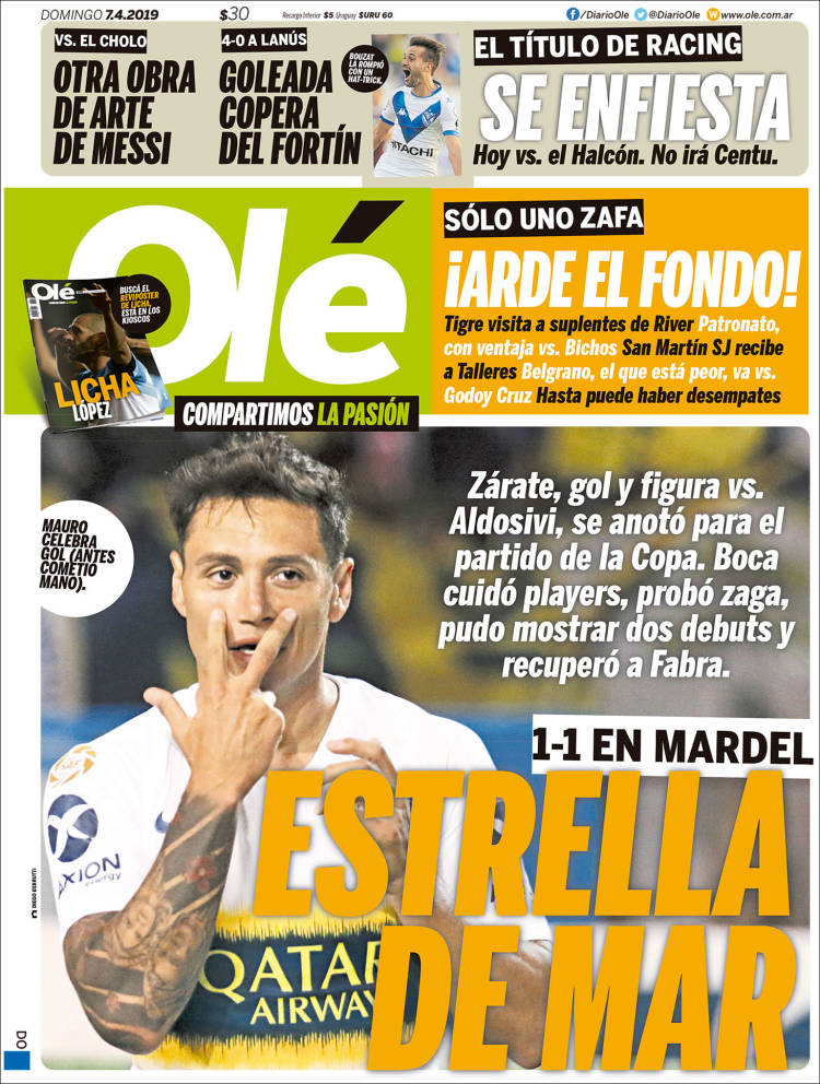 Portada de Olé (Argentina)