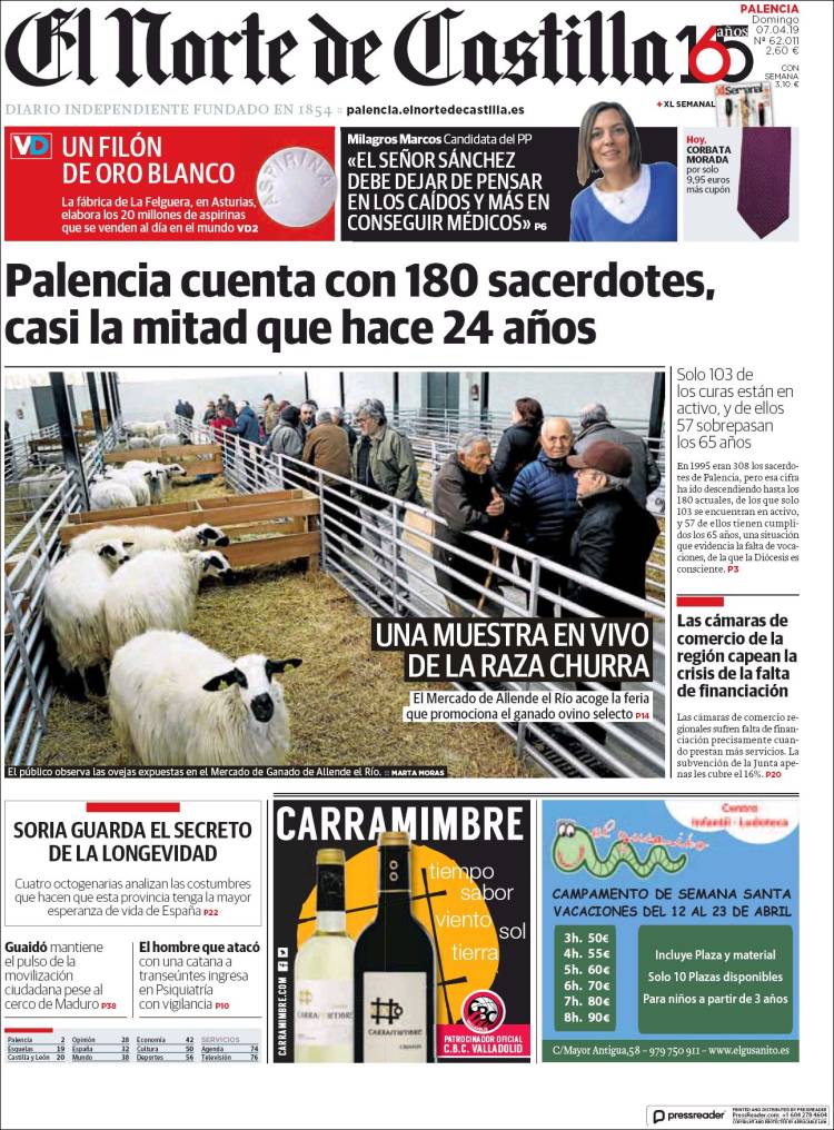 Portada de Norte de Castilla - Palencia (Espa&ntilde;a)
