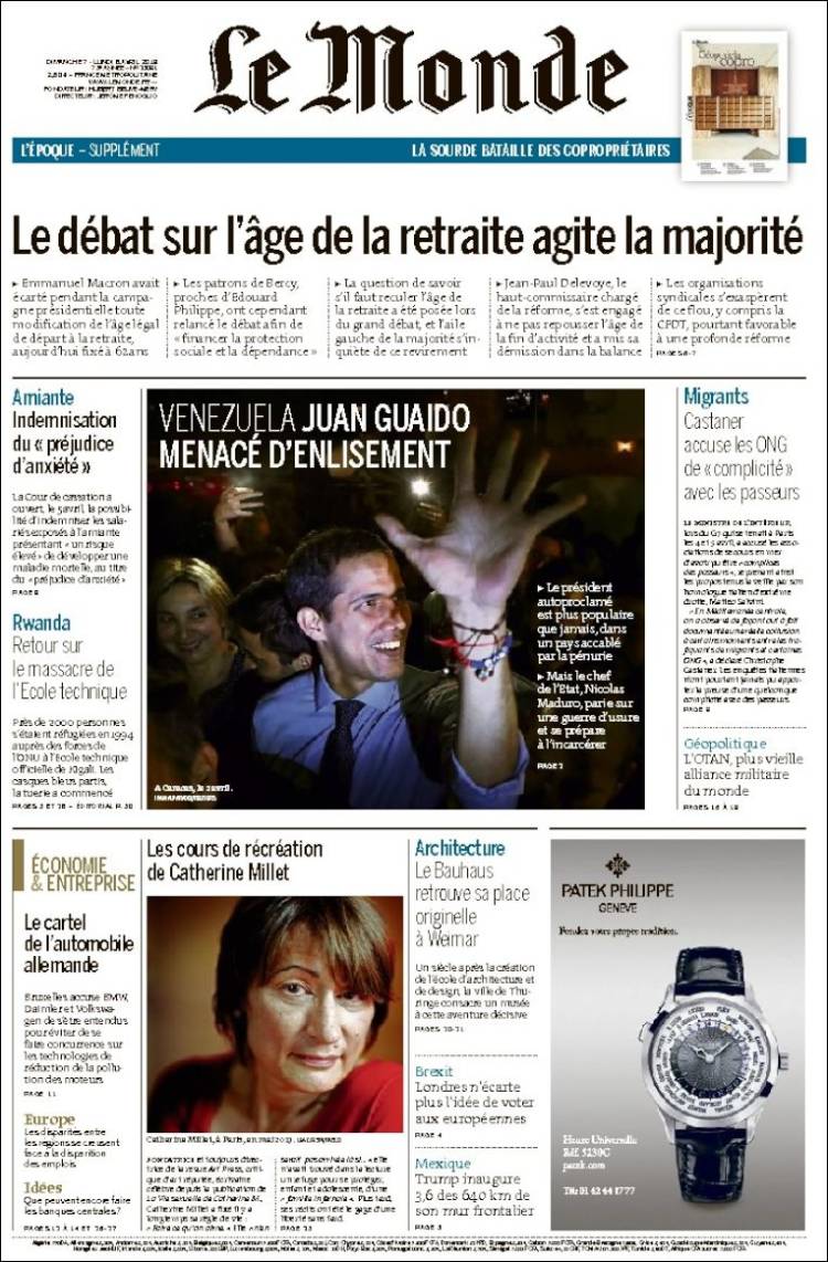 Portada de Le Monde (Francia)
