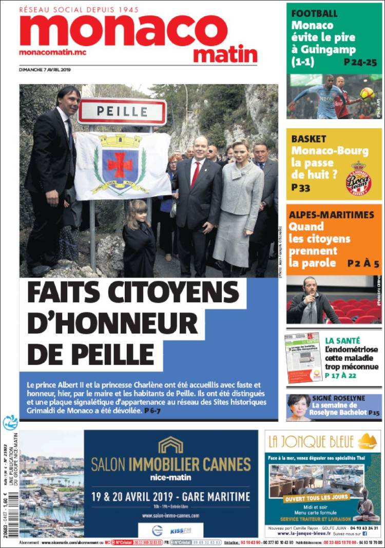 Portada de Nice-Matin (Francia)