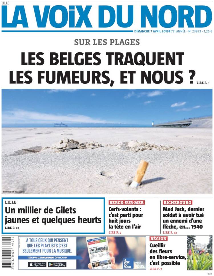 Portada de La Voix du Nord (Francia)