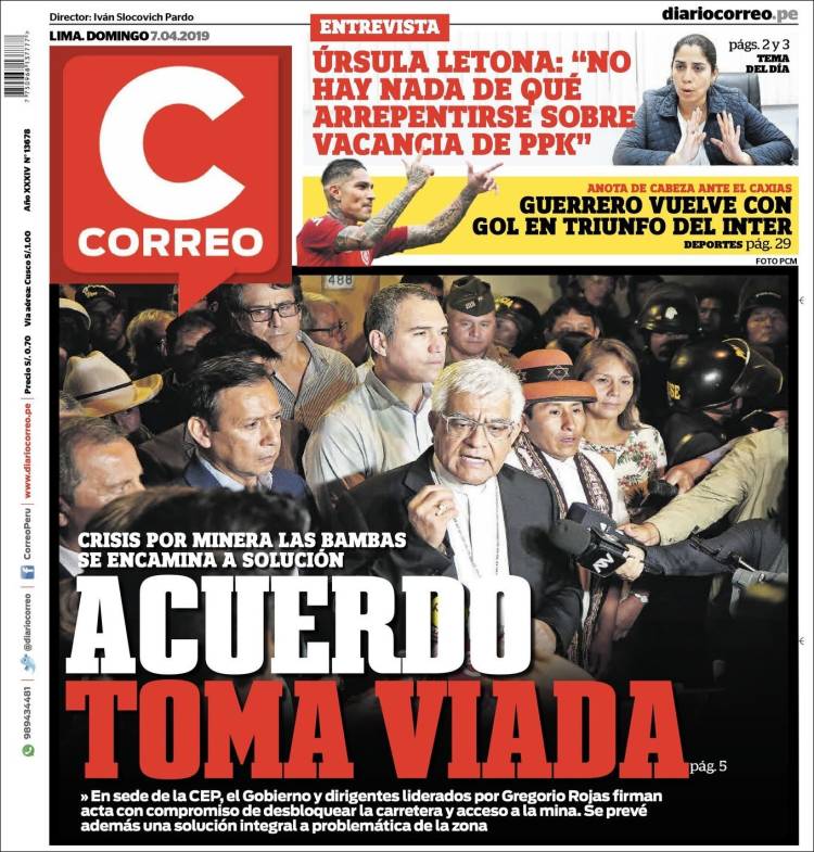 Portada de Diario Correo (Per&uacute;)