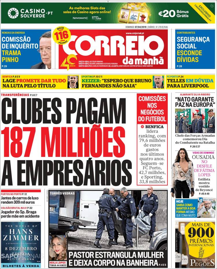 Portada de Correio da Manhã (Portugal)