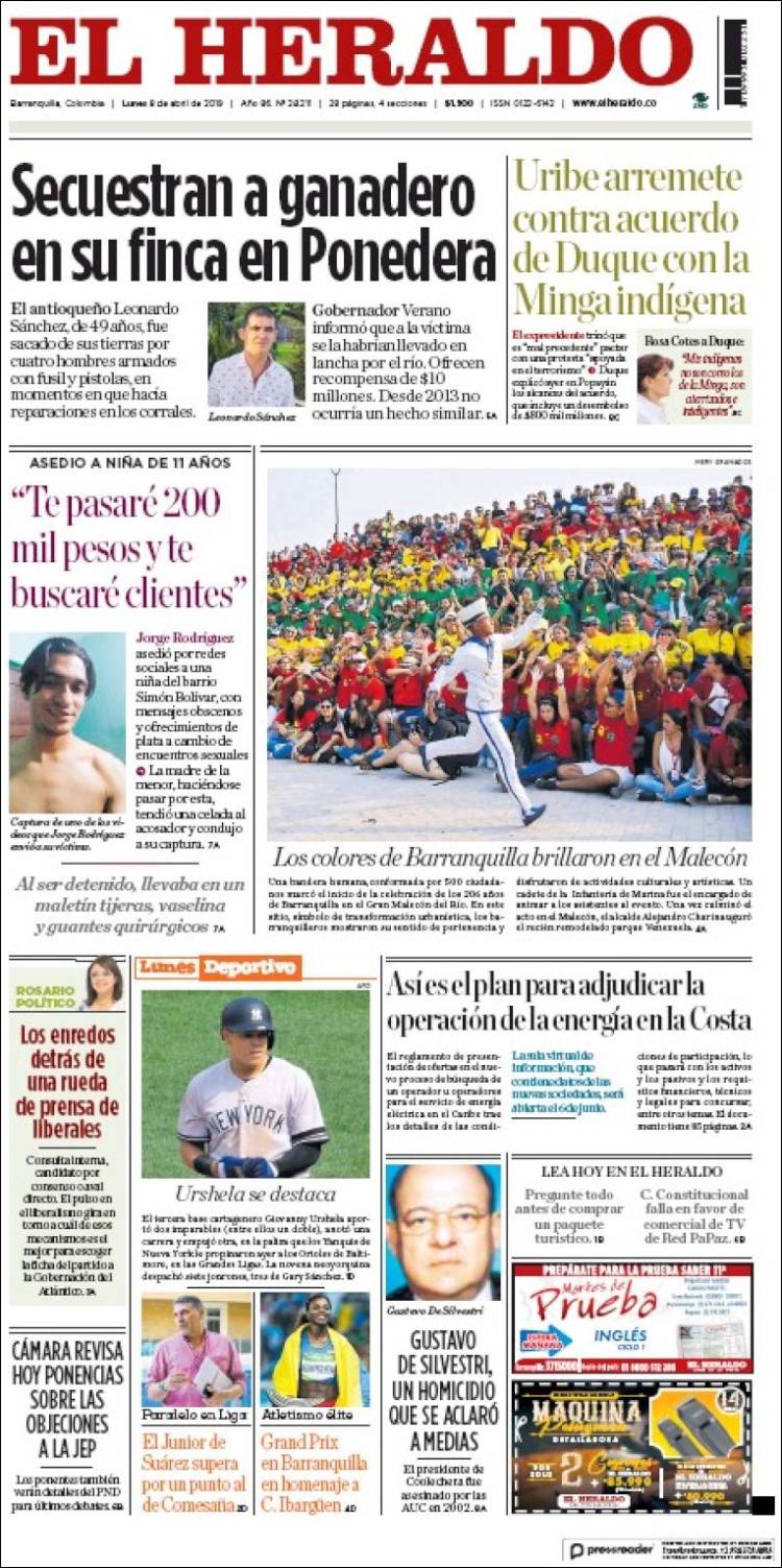 Portada de El Heraldo (Colombia)