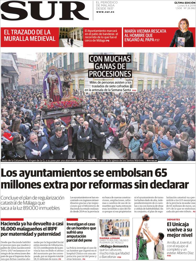 Portada de Diario el Sur (España)