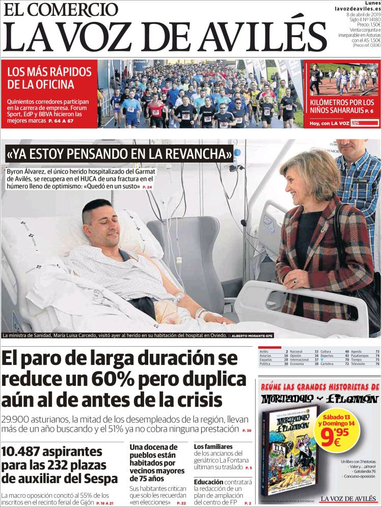 Portada de El Comercio - Avilés (España)