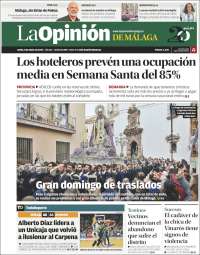 Portada de La Opinión de Málaga (España)