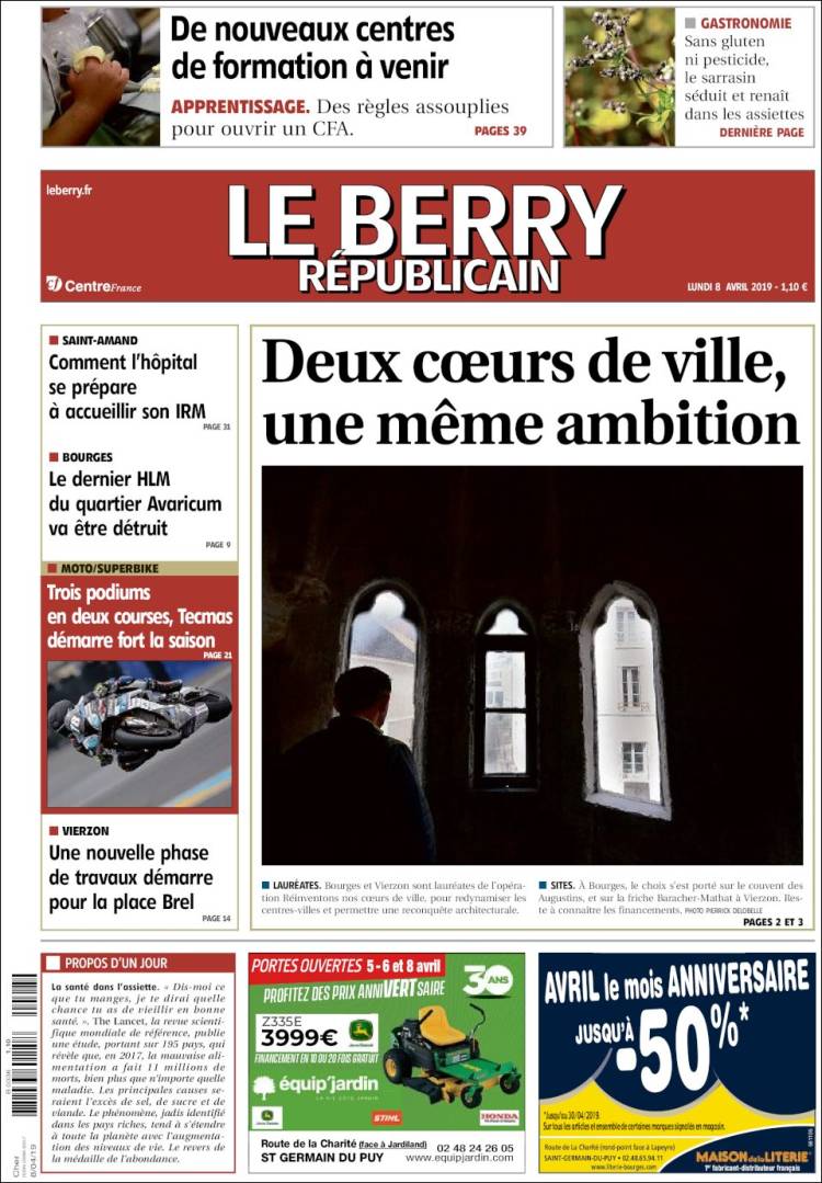 Portada de Berry Republicain (Francia)