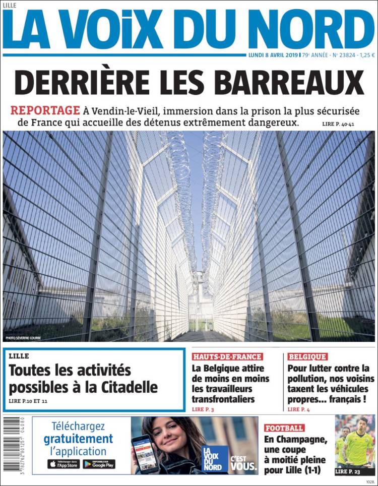 Portada de La Voix du Nord (Francia)