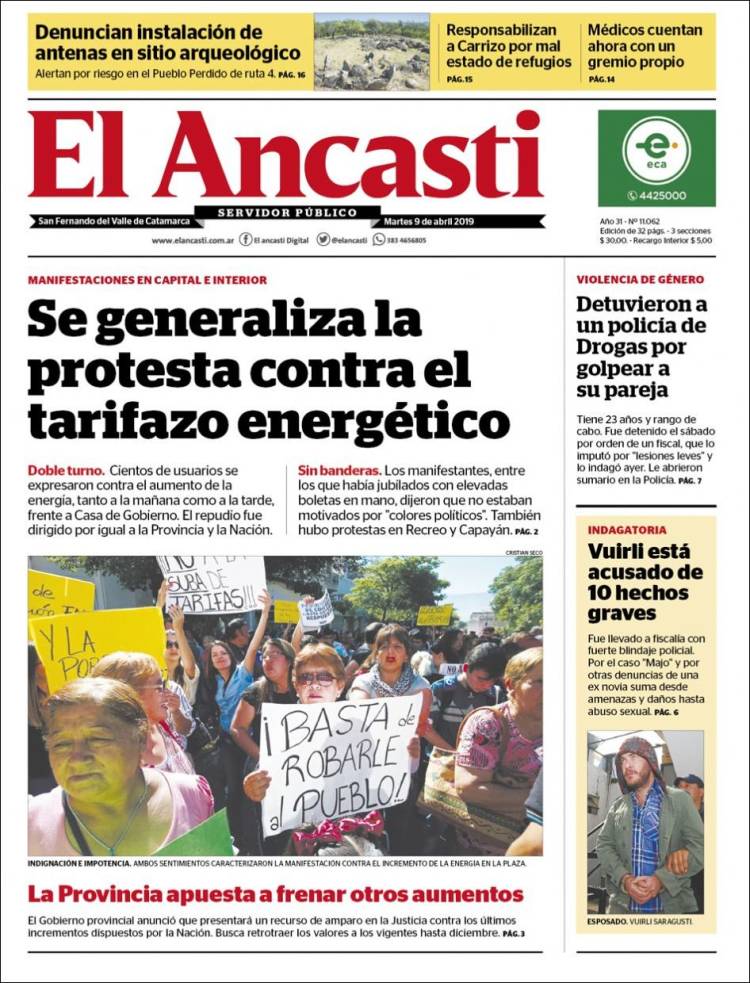 Portada de El Ancasti (Argentina)