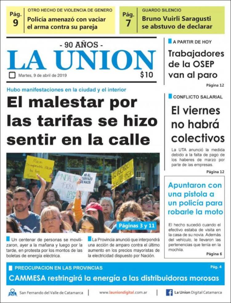 Portada de La Unión (Argentina)