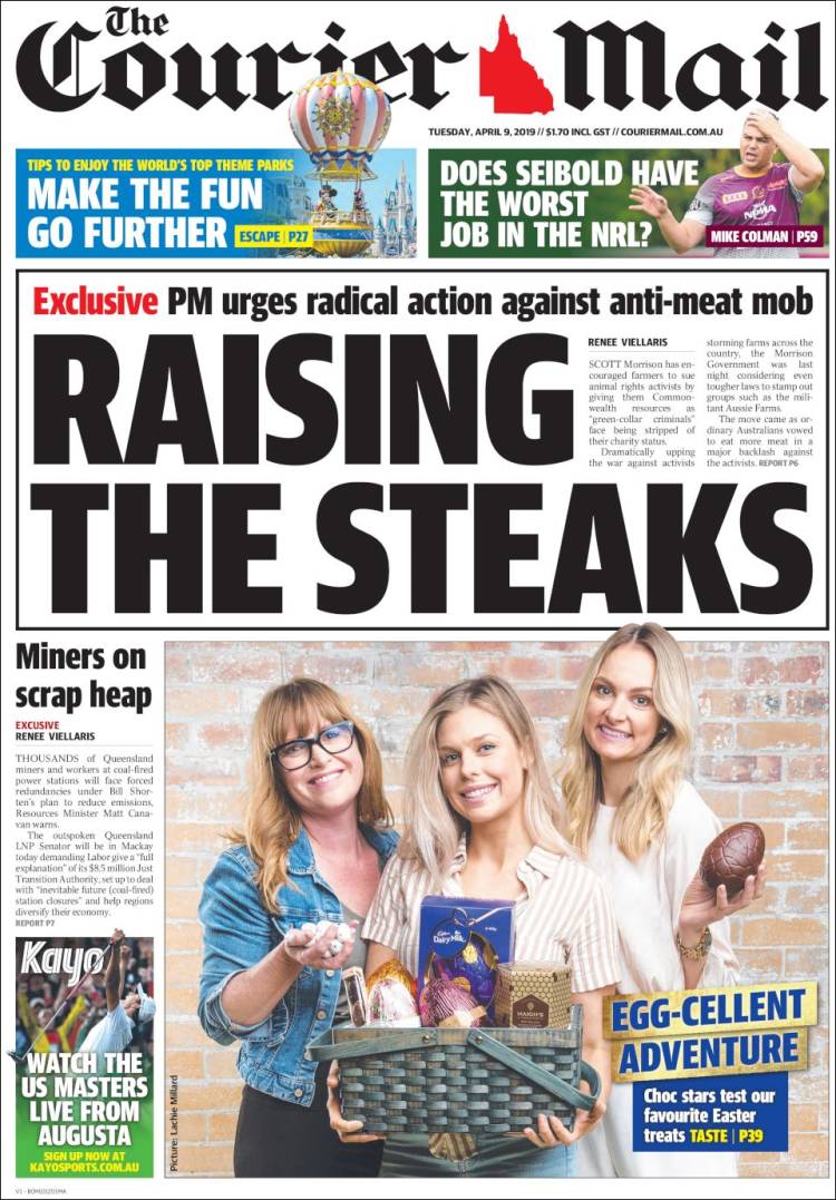 Portada de The Courier-Mail (Australia)