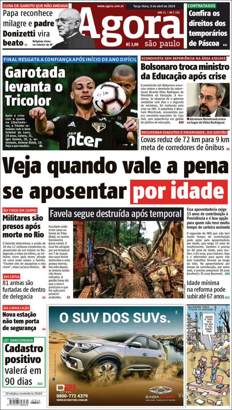 Portada de Agora São Paulo (Brasil)