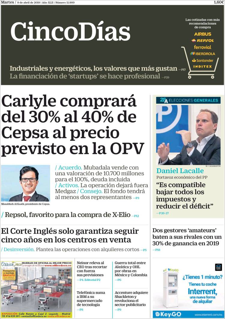 Portada de Cinco Días (Espa&ntilde;a)