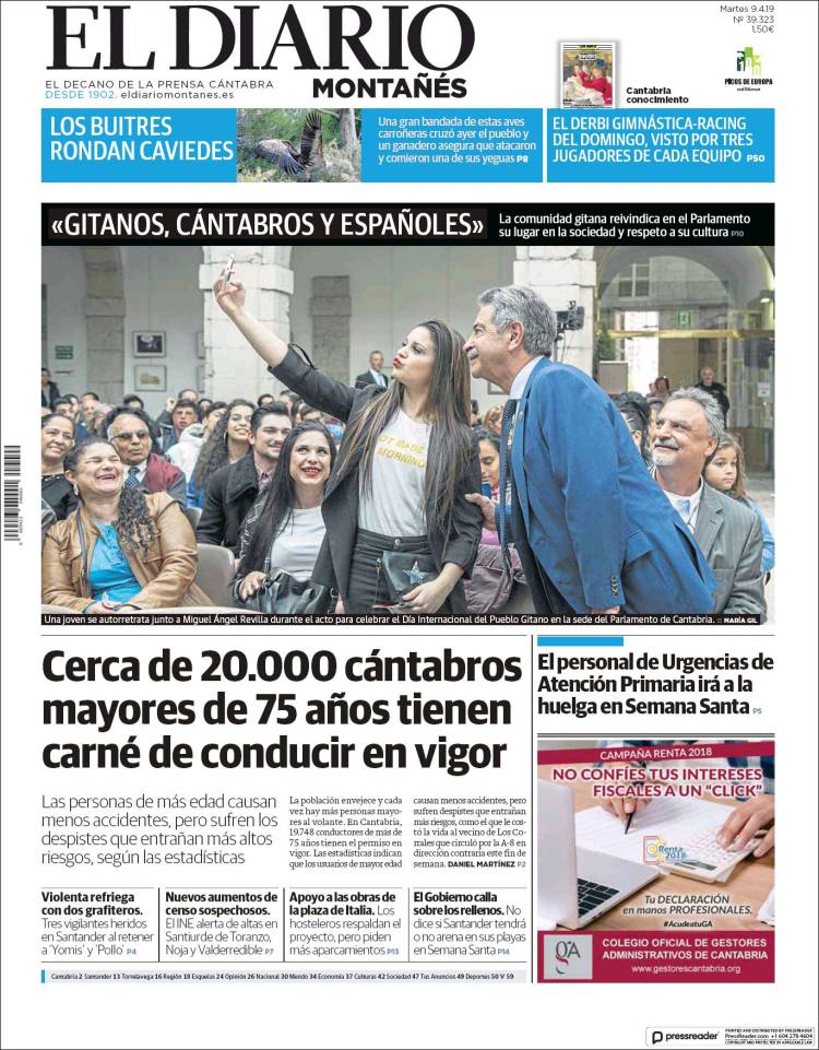 Portada de El Diario Montañés (Espa&ntilde;a)