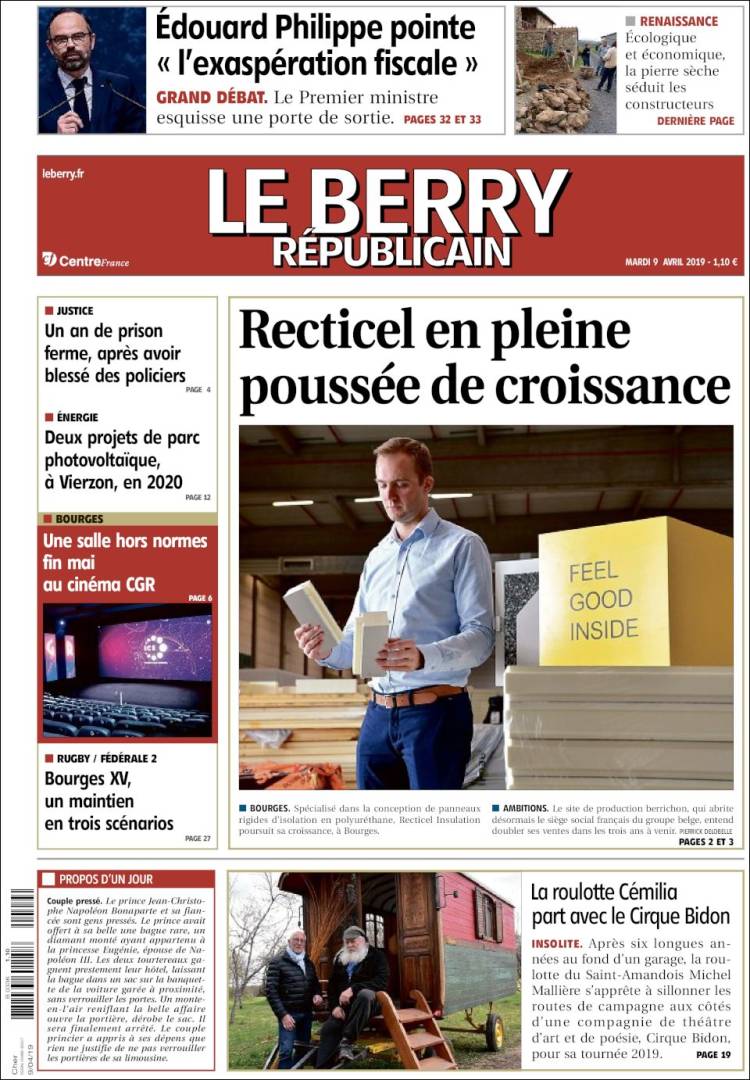 Portada de Berry Republicain (Francia)