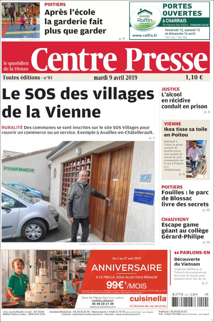 Newspaper La Nouvelle Republique France Newspapers In France Tuesday S Edition April 9 Of 19 Kiosko Net