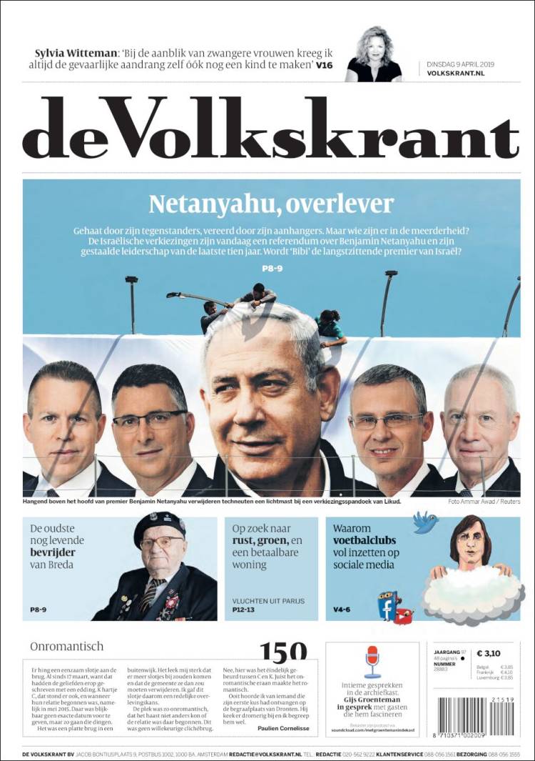 Portada de De Volkskrant (Pa&iacute;ses Bajos)