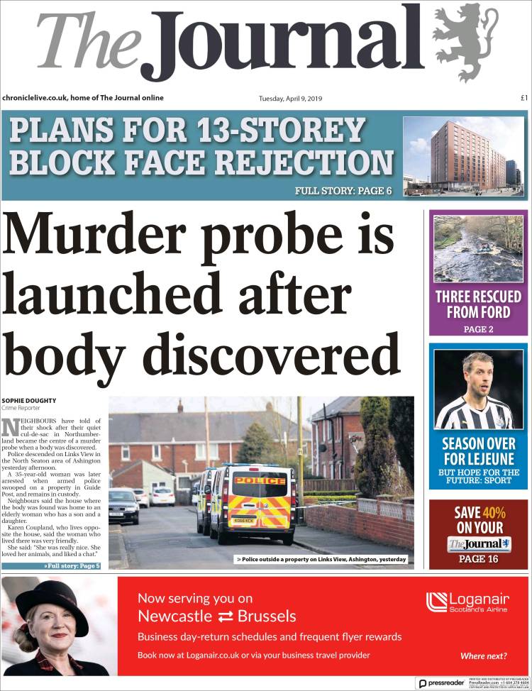 Portada de The Journal (Reino Unido)