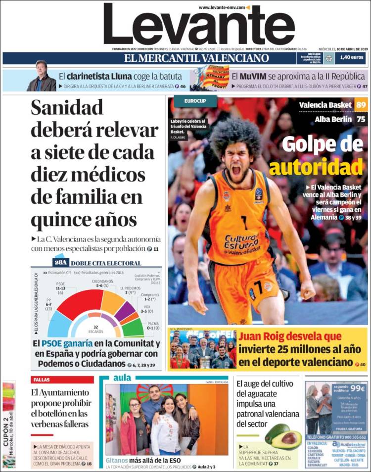 Portada de Levante (Espa&ntilde;a)