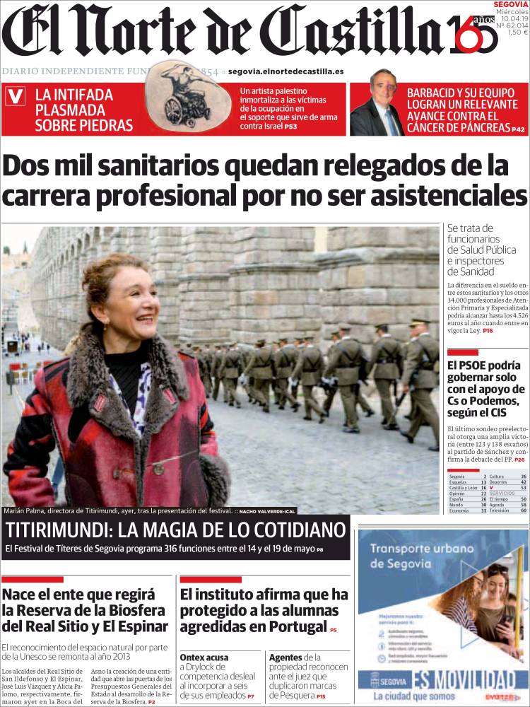 Portada de Norte de Castilla - Segovia (Espa&ntilde;a)