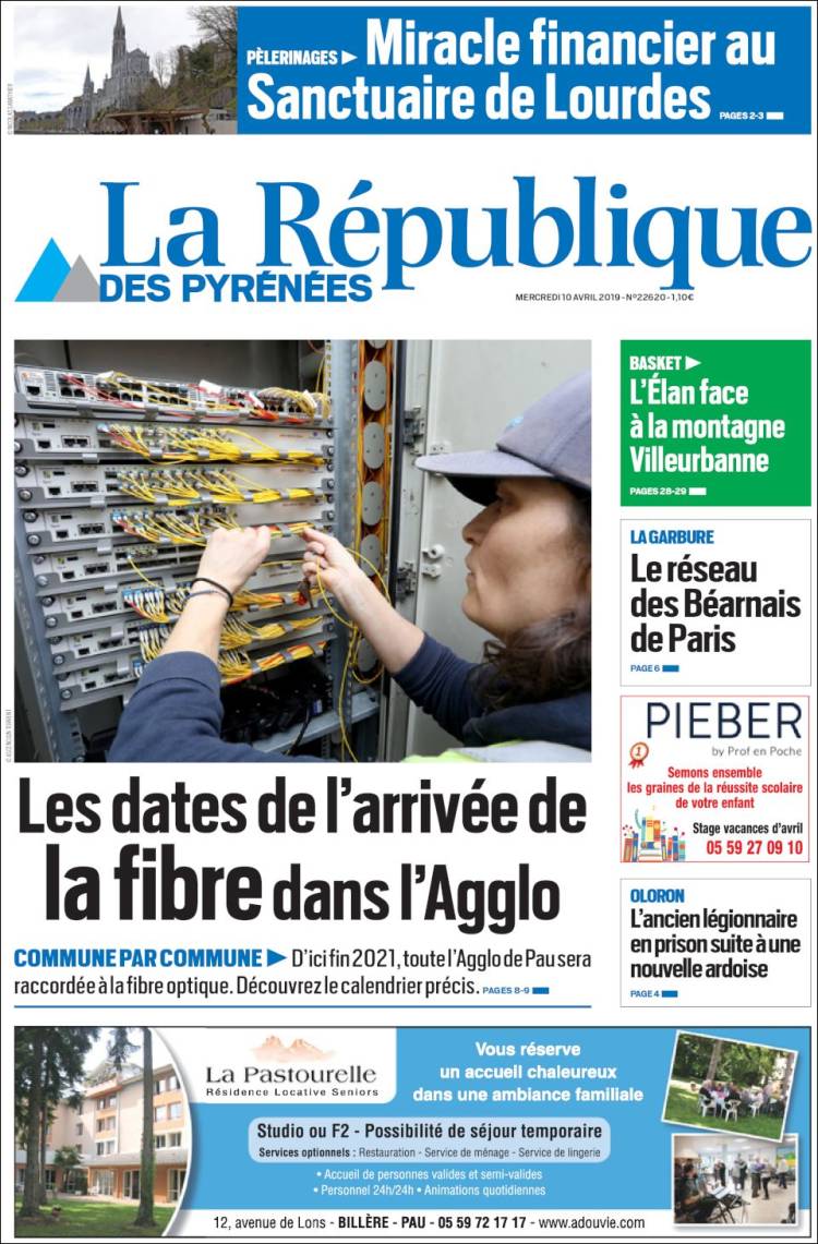 Portada de La République des Pyrénées (Francia)