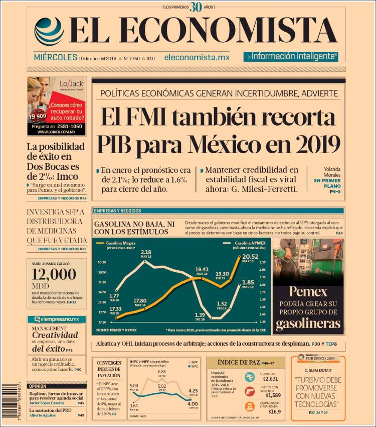 Portada de El Economista (M&eacute;xico)