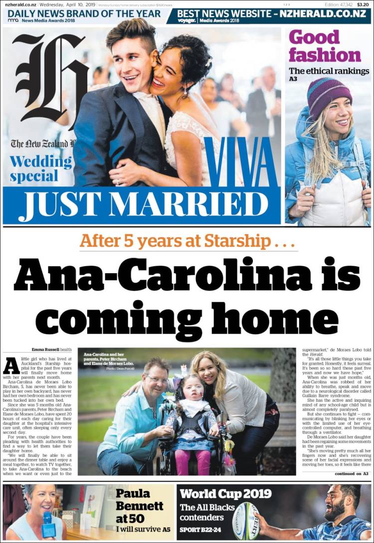 Portada de The New Zealand Herald (Nueva Zelanda)