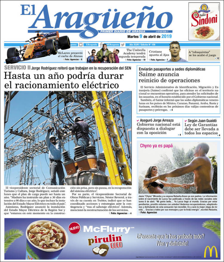 Portada de El Aragüeño (Venezuela)