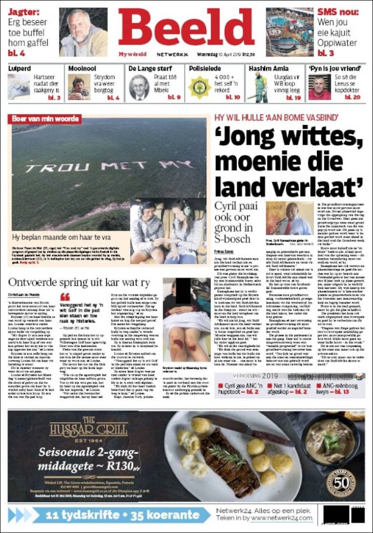 Portada de Beeld (Sud&aacute;frica)