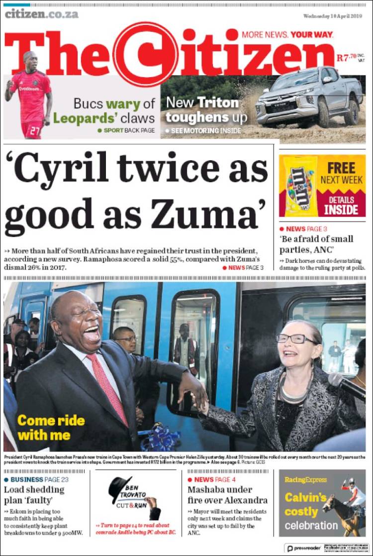 Portada de The Citizen (Sud&aacute;frica)