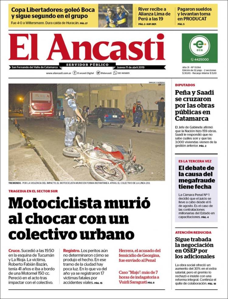 Portada de El Ancasti (Argentina)
